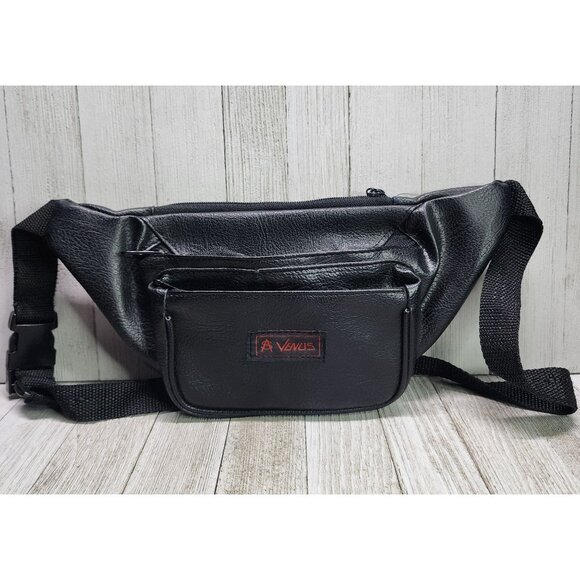 VENUS Handbags - Vintage Venus Pack Waist Hip Belt Bag Quick Release Faux Leather Black Zip KOREA